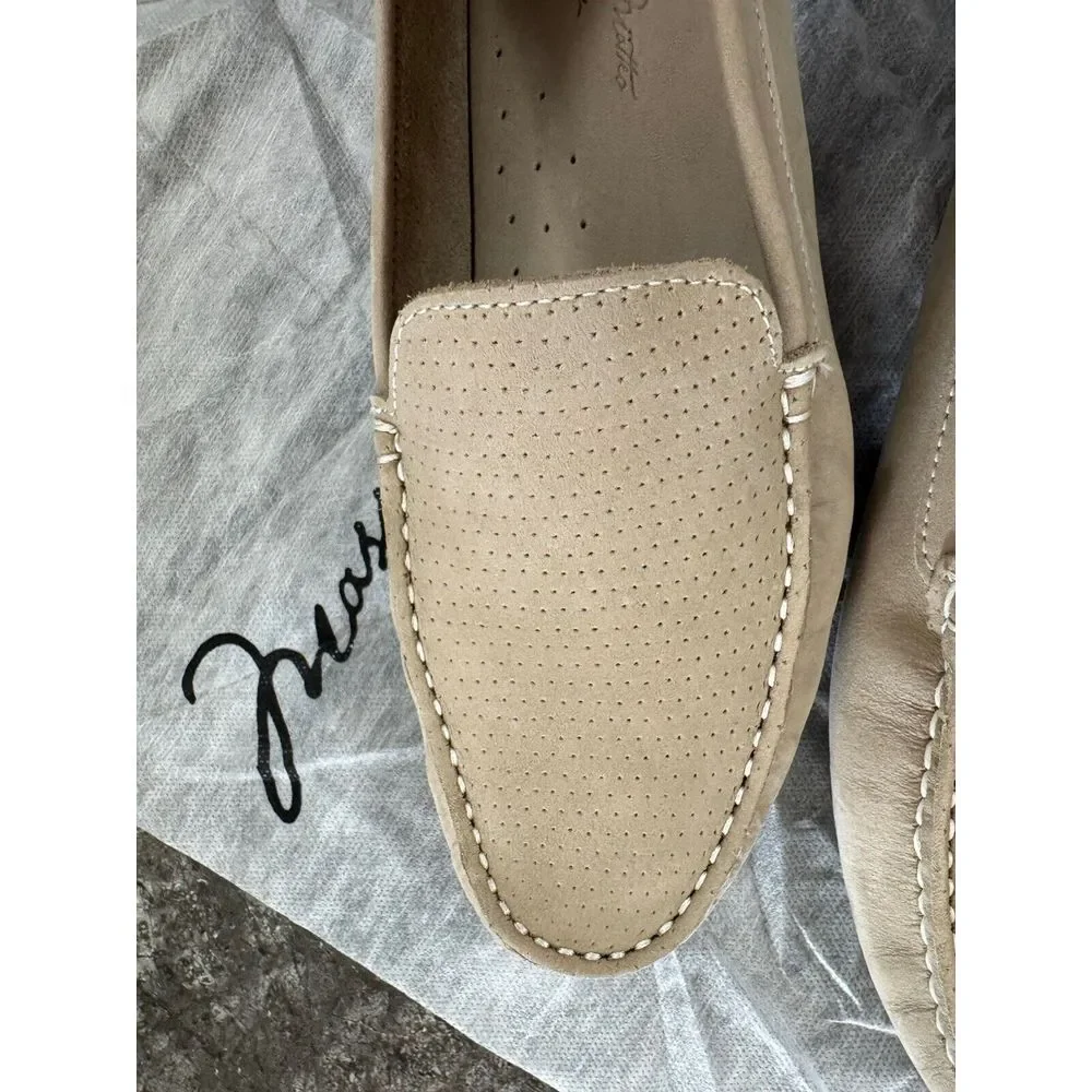 Massimo Matteo Womens‎ Perf Venetian Driver Cinza Nubuck Beige Sz 10B